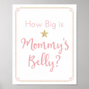 Póster Twinkle Twinkle Juego de Belly Baby Shower Little 