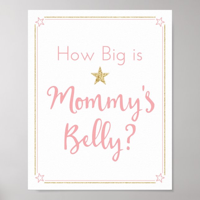 Póster Twinkle Twinkle Juego de Belly Baby Shower Little  (Frente)
