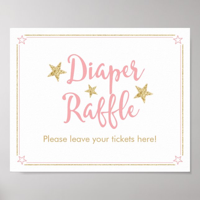 Póster Twinkle Twinkle Little Star Baby Shower RaffleSign (Frente)