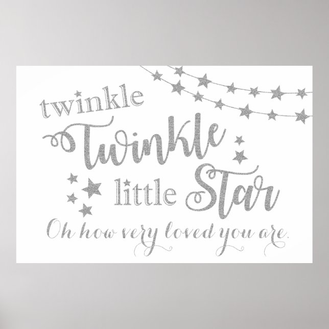 Póster Twinkle Twinkle Little Star Backdrop Silver Rótulo (Frente)