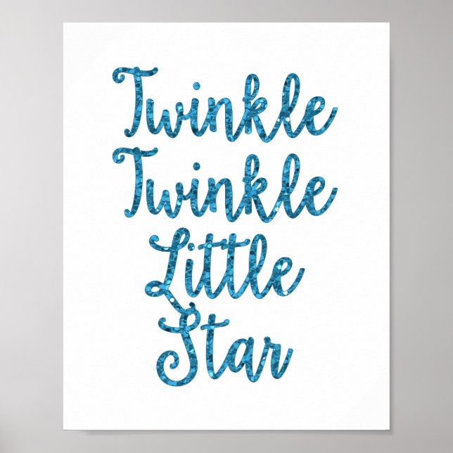Póster Twinkle Twinkle Little Star Blue Purpurina