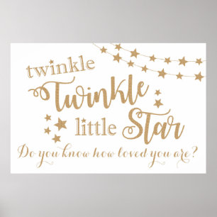 Póster Twinkle Twinkle Little Star Gold Backdrop Poster