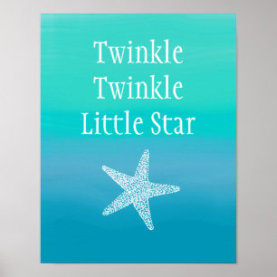 Póster Twinkle Twinkle Little Star Pez (Playa del Océano)