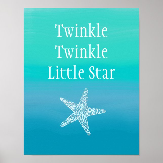Póster Twinkle Twinkle Little Star Pez (Playa del Océano) (Frente)