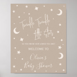 Póster Twinkle Twinkle Little Star Shower Welcome Sign
