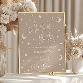 Póster Twinkle Twinkle Little Star Shower Welcome Sign