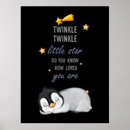 Póster Twinkle, Twinkle Little Star Super Cute Pingüino