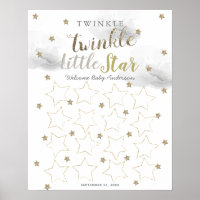 Twinkle Twinkle Pequeña Estrella Gris Rótulo del l