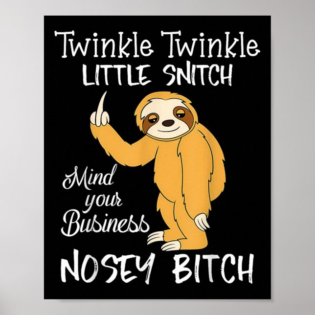 Póster Twinkle Twinkle Pequeña Niña Cuidado Con Tu Negoci (Frente)
