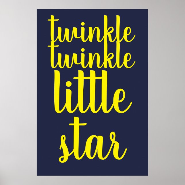 Póster twinkle twinkle pequeño estrella niños poster de e (Frente)