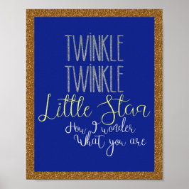 Póster Twinkle Twinkle Poster de plata y oro