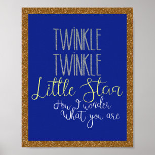 Póster Twinkle Twinkle Poster de plata y oro