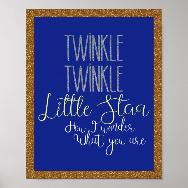 Póster Twinkle Twinkle Poster de plata y oro (Frente)