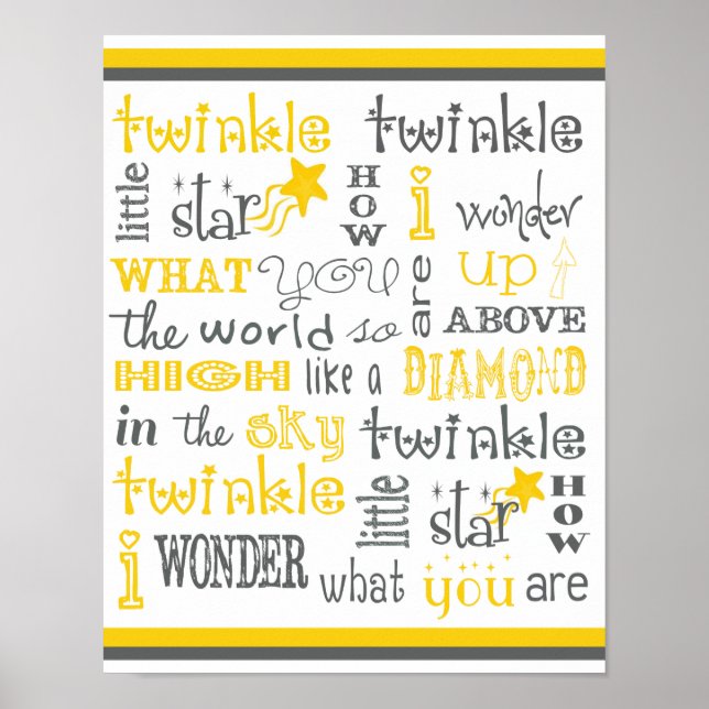 Póster Twinkle Twinkle Poster Pequeña Estrella (Frente)