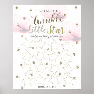 Póster Twinkle Twinkle Rótulo del libro de invitados de e
