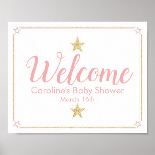 Póster Twinkle Twinkle Signo de bienvenida Baby Shower de
