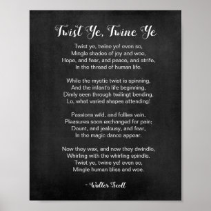 Póster Twist Ye Twine Ye Negro y Blanco