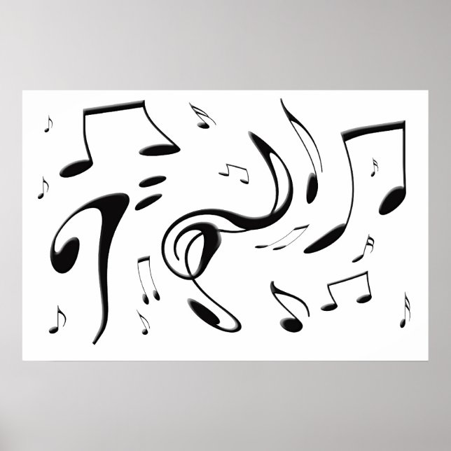 Póster Twisting Musical Notes Poster (Frente)