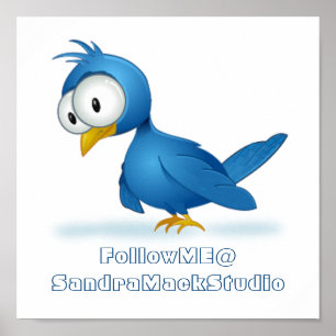 Póster Twitter Sígueme por su nombre de usuario