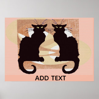 Póster Two Black Cats Print