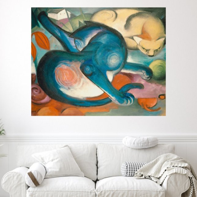 Póster Two Cats, Blue and Yellow (1912) by Franz Marc (Subido por el creador)