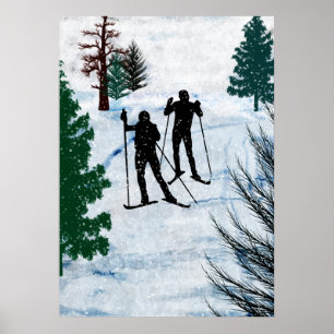Póster Two Cross Country Skiers