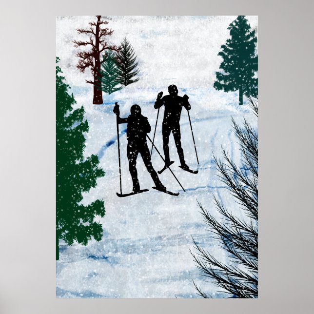 Póster Two Cross Country Skiers (Frente)