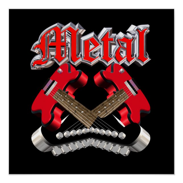 Póster Two crossed guitars (Anverso)