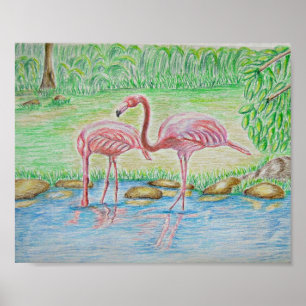 Póster two Flamingos