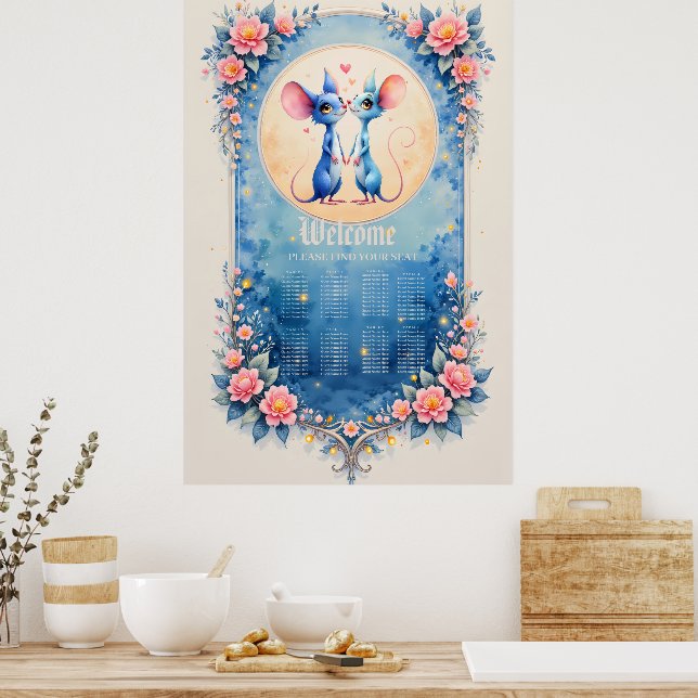 Póster Two Hearts, One Love – Wedding Mice.  (Cocina)