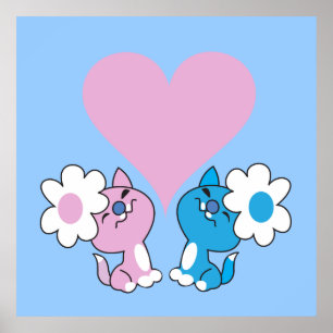 Póster Two kittens in love