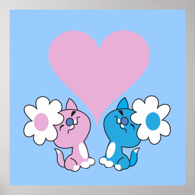 Póster Two kittens in love (Frente)