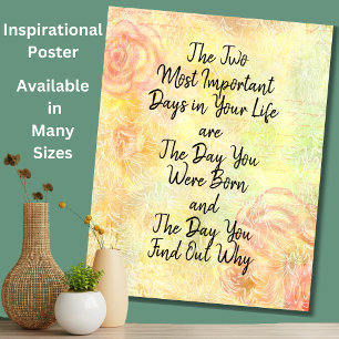 Póster Two Most Important Days in Your Life  Motivational