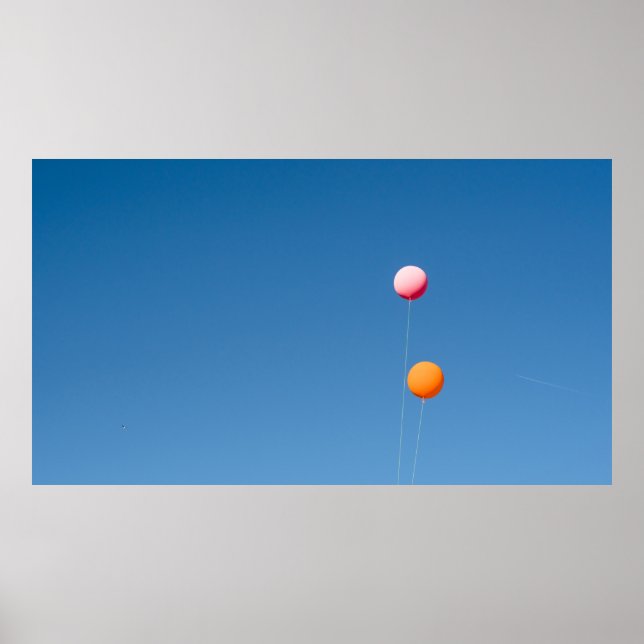 Póster Two orange and pink balloons (Frente)