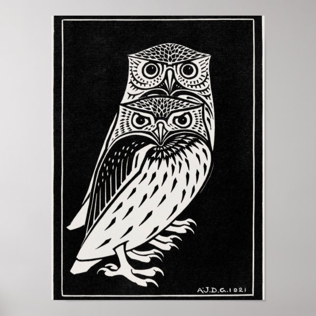 Póster Two Owls by Julie de Graag, (Frente)