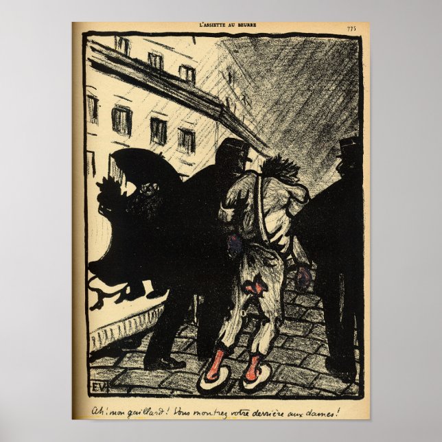 Póster Two policemen take away a tramp dressed in rags (Frente)