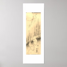 TWO RABBITS & A MOON JAPANESE PRINT