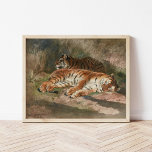 Póster Two Recumbent Tigers | Rosa Bonheur<br><div class="desc">Two Recumbent Tigers (1887) | Rosa Bonheur’s Two Recumbent Tigers is a tranquil and majestic painting portraying two tigers resting peacefully in a grassy landscape. The artist’s meticulous attention to detail brings the tigers’ striped fur and muscular forms to life, while the natural setting enhances the serene mood of the...</div>