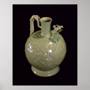 Póster Two spouted jug with a leaf design