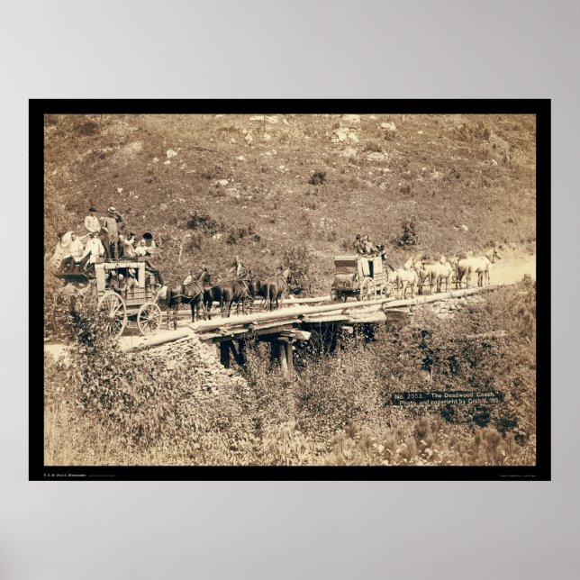 Póster Two Stagecoaches Passing Black Hills WY 1889 (Frente)