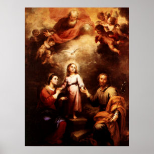 Póster Two Trinities - The Holy Family - Murillo