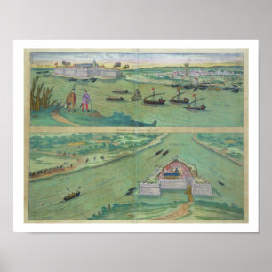 Póster Two Views of Comorra, from 'Civitates Orbis Terrar