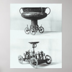 Póster Two votive chariots for collecting rainwater
