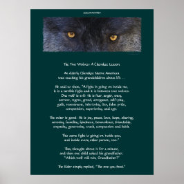 Póster TWO WOLVES CHEROKEE TALE Art Poster
