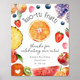 Póster Twotti Fruitti Cutie Citrus Fruit 2º cumpleaños