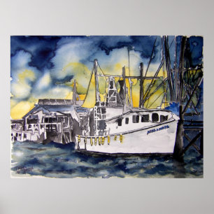 Póster tybee_island_boat