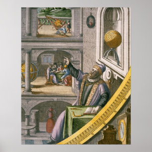 Póster Tycho Brahe (1546-1601) de 40 años, entre su astro
