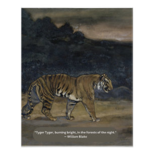 Póster Tyger Tyger Burning Aceite Vintage brillante