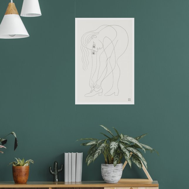 Póster Tying Laces - Large Archival Drawing Print (Salón 1)
