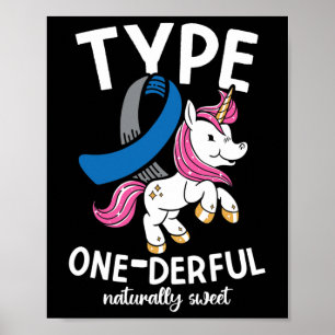 Póster Type One Derful Naturalmente Dulce Diabetes 